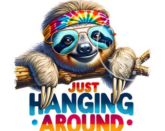 Diseño de camiseta de perezoso PNG, perezoso divertido PNG, diseños de sublimación, clipart de perezoso retro, gráfico de camiseta juvenil, archivos, uso comercial, archivos digitales