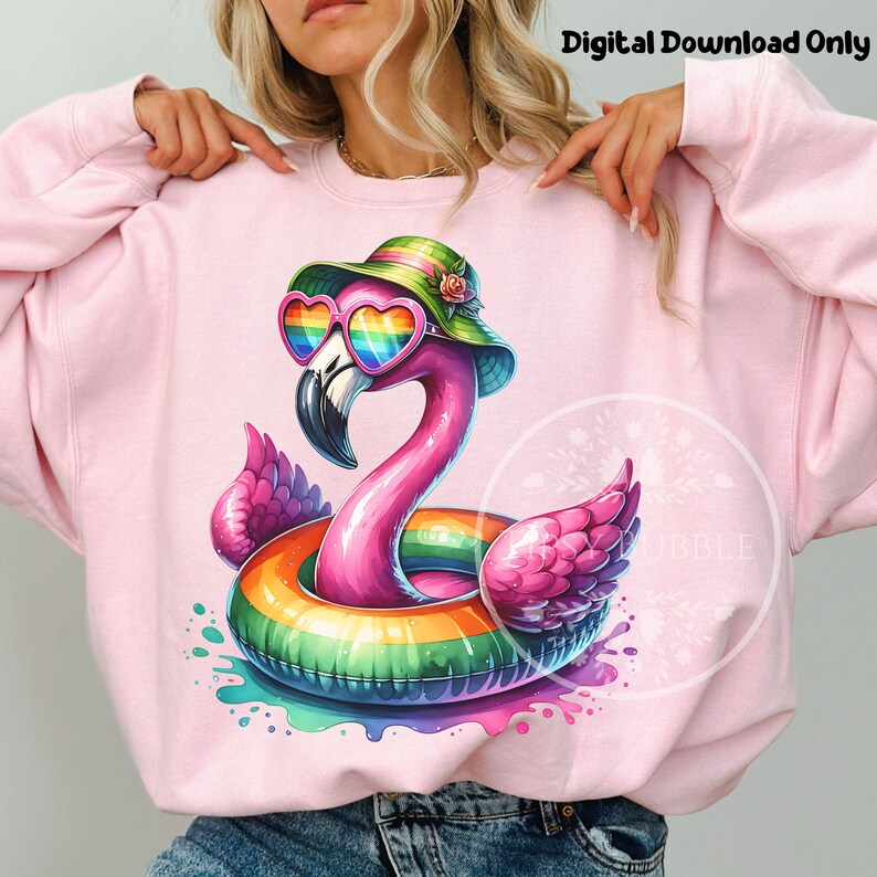 Summer Flamingo PNG, Tropical Summer PNG, Summer Sublimation Files, Girls Summer Shirt Designs, Pink Flamingo Clipart PNG, Commercial Use