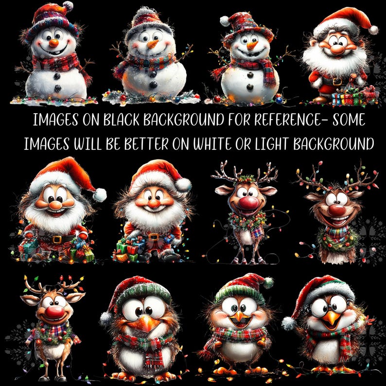 Funny Christmas PNG Bundle, Quirky Clipart, Christmas Shirt, Quirky Santa, Holiday Clipart Bundle, Scrapbook, Sublimation Designs, Cute Xmas