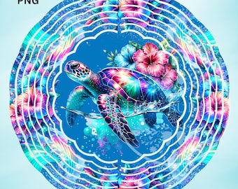 Sea Turtle Wind Spinner PNG, Wind Spinner Designs, Sublimation Wind Spinner, Colorful Wind Spinner Design, Wind Spinner File, Commercial Use