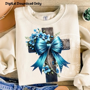 Christian Floral Cross Bundle, Christian Coquette, Religious Shirt PNG, Cross and Flowers, Bow Cross PNG, Commercial Use, Digital Downloads