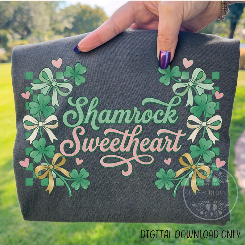 Coquette St. Patrick's Day PNG, Girls St. Patrick's Day Shirt Design, Checkered St. Patrick's Day Sublimation File, Shamrock PNG