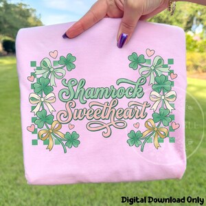 Coquette St. Patrick's Day PNG, Girls St. Patrick's Day Shirt Design, Checkered St. Patrick's Day Sublimation File, Shamrock PNG