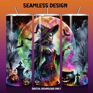 Witch Tumbler Wrap, Skinny Tumbler Wrap, Tumbler Sublimation, Faux Glitter Png, Witchy Tumbler PNG, Halloween Sublimation, Commercial Use