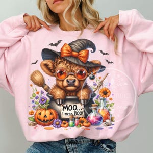 Halloween Highland Cow PNG, Highland Cow Clipart, Halloween Cow PNG, Cute Highland Cow Shirt Design Sublimation Files Commercial Use Digital