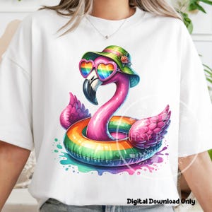 Summer Flamingo PNG, Tropical Summer PNG, Summer Sublimation Files, Girls Summer Shirt Designs, Pink Flamingo Clipart PNG, Commercial Use