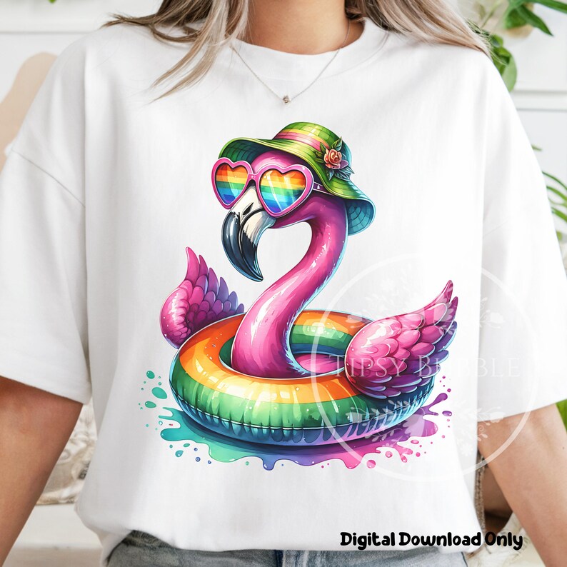 Summer Flamingo PNG, Tropical Summer PNG, Summer Sublimation Files, Girls Summer Shirt Designs, Pink Flamingo Clipart PNG, Commercial Use