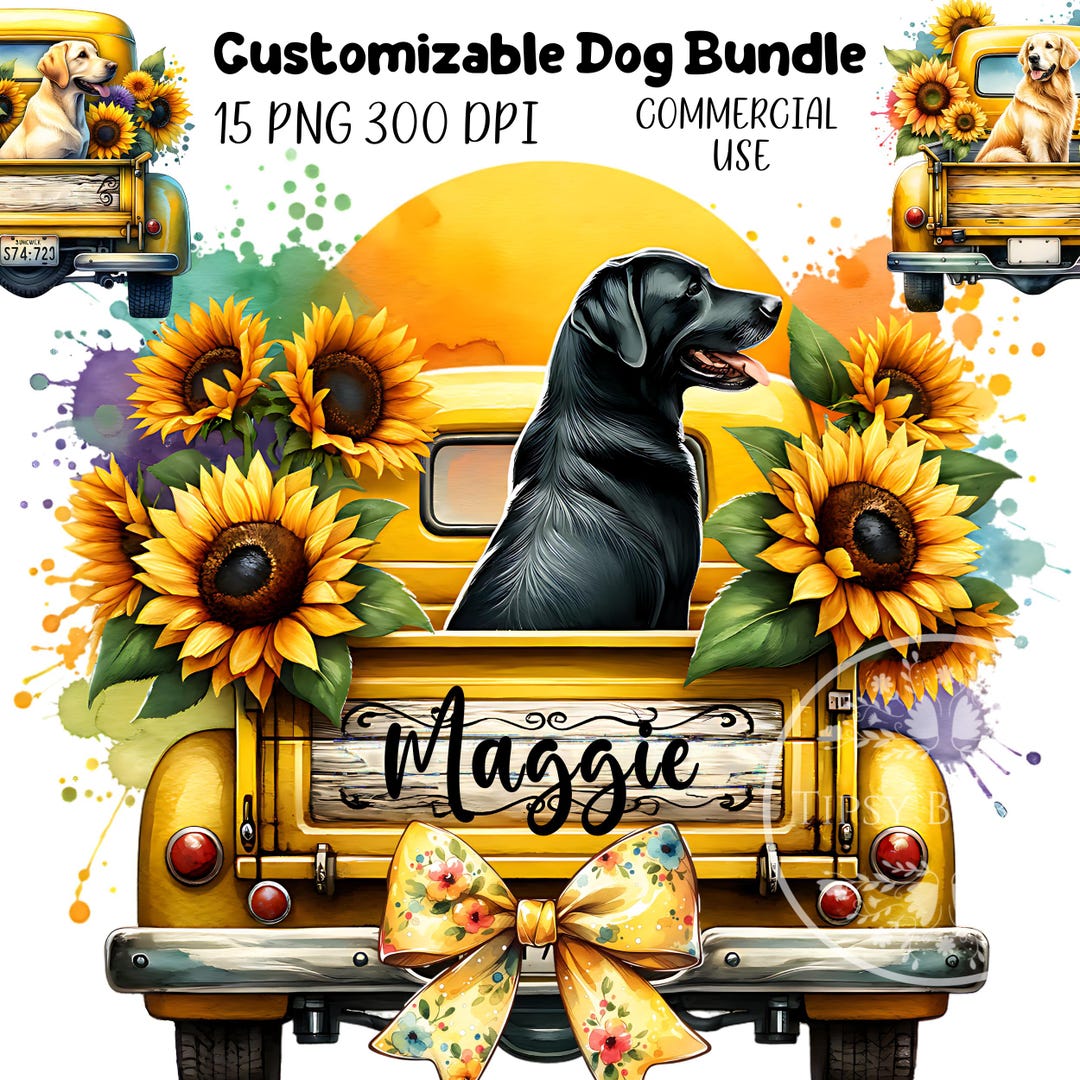 Customizable Dog PNG Clipart Bundle, Sublimation Design, Custom Dog PNG ...