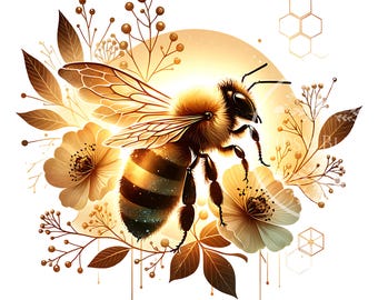 Bee Shirt Designs, Bee and Flowers PNG, Boho Bee PNG, Sublimation Designs, Bee Sublimation, Honey Bee PNG, Commercial Use, Digital Files