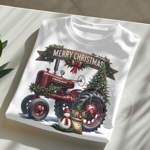 Christmas Tractor PNG, Christmas Truck, Country Christmas Clipart, Christmas Shirt Design, Holiday Tractor, Vintage Christmas, Sublimation