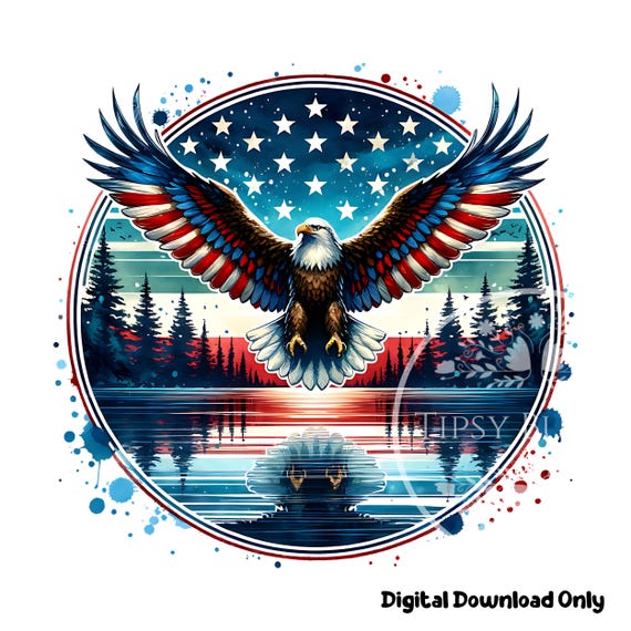 Eagle American Flag Shirt Design, Patriotic 4th of July Shirt PNG, Patriotic Shirt Design Sublimation File, Commercial Use, Digital Download