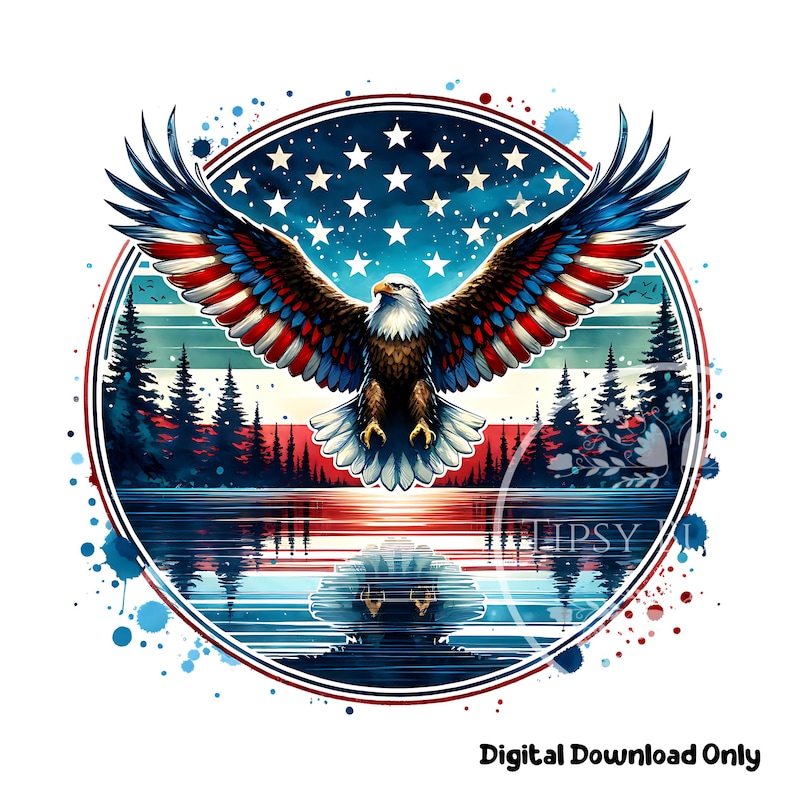 Eagle American Flag Shirt Design, Patriotic 4th of July Shirt PNG, Patriotic Shirt Design Sublimation File, Commercial Use, Digital Download.