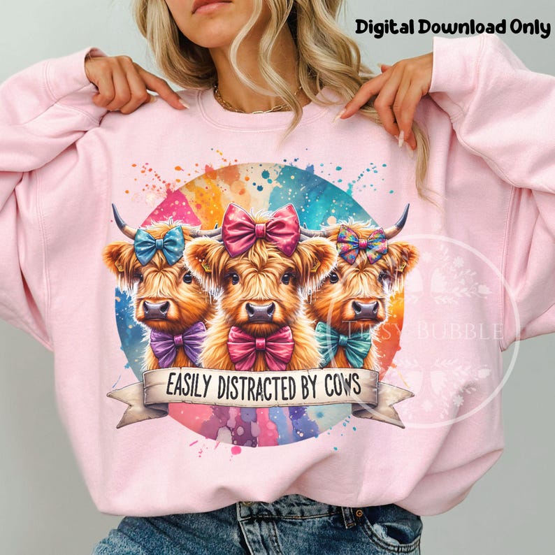 Coquette Cow PNG, Funny Cow Shirt Designs Sublimation File, Highland Cow PNG, Cute Cow Coquette Bow PNG, Commercial Use, Digital Downloads