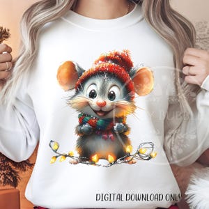 Mouse Clipart Bundle, Quirky Animals Digital Clipart, Sublimation Files, Funny Christmas Mouse PNG,  Cute Sublimation Design, Commercial Use