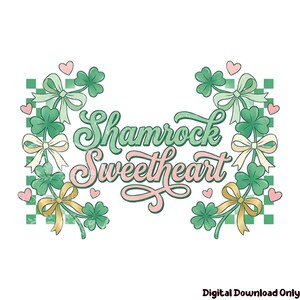 Coquette St. Patrick's Day PNG, Girls St. Patrick's Day Shirt Design, Checkered St. Patrick's Day Sublimation File, Shamrock PNG