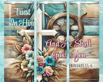 Christian Tumbler Wrap 20oz Sublimation Design, Bible Verse, Cross Tumbler PNG, Christian Skinny Tumbler Wrap, Digital Files, Commercial Use