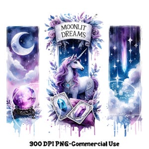 Celestial Moon Stars PNG, Celestial Unicorn, Sublimation Designs, Brushstroke Sublimation Digital Download, Brush Stroke PNG, Commercial Use