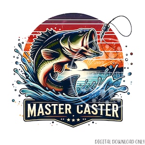 Funny Fishing PNG, Retro Fishing Clipart PNG, Fishing Sublimation Design, Bass Fishing PNG, Bass Fishing File, Commercial Use, Digital Files