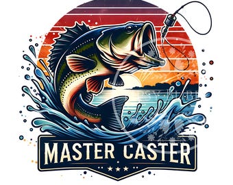 Pesca divertida PNG, Clipart de pesca retro PNG, Diseño de sublimación de pesca, Pesca de lubina PNG, Archivo de pesca de lubina, Uso comercial, Archivos digitales