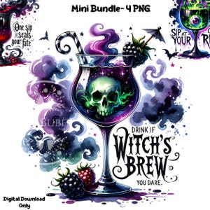 Halloween-dryck PNG-paket, Halloween-clipart, Halloween-sublimeringsdesigner, Halloween-cocktail PNG-sublimeringsfil för kommersiellt bruk digitalt