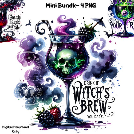 Halloween Drink PNG Bundle, Halloween Clipart, Halloween Sublimation Designs, Halloween Cocktail PNG Sublimation File Commercial Use Digital