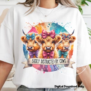 Coquette Cow PNG, Funny Cow Shirt Designs Sublimation File, Highland Cow PNG, Cute Cow Coquette Bow PNG, Commercial Use, Digital Downloads