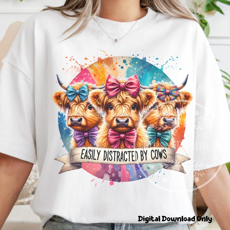 Coquette Cow PNG, Funny Cow Shirt Designs Sublimation File, Highland Cow PNG, Cute Cow Coquette Bow PNG, Commercial Use, Digital Downloads
