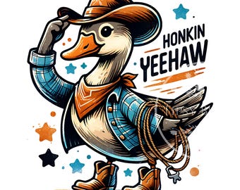 Western Goose PNG, Kids Sublimation Design, Boys Western Goose PNG Shirt Design, Western Cowboy Goose PNG, Commercial Use, Digital Downloads