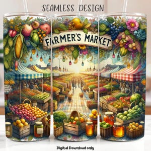Bauernmarkt Tumbler Wrap 20 Unzen, Skinny Tumbler Wrap, Farmers Markt Tumbler PNG, Tumbler Sublimation, Gemüse Clipart, kommerzielle Nutzung