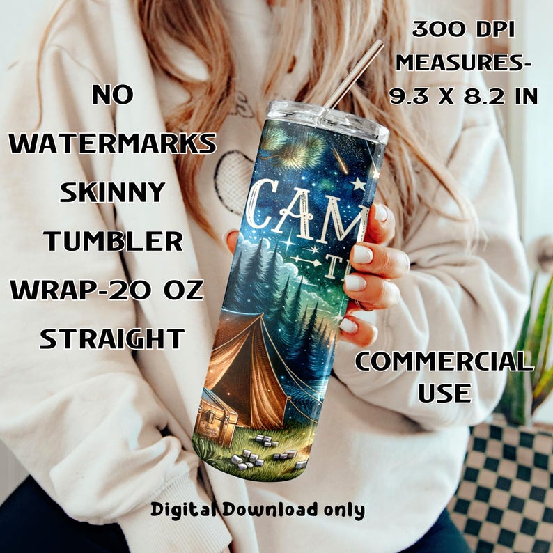 Camping Tumbler Wrap, Skinny Tumbler 20oz PNG Camping Tumbler PNG, Tumbler Sublimation, Outdoor Tumbler Wrap, Commercial Use, Digital