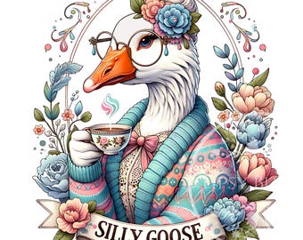 Vintage Silly Goose PNG: Retro Shirt Design (Digital Download)