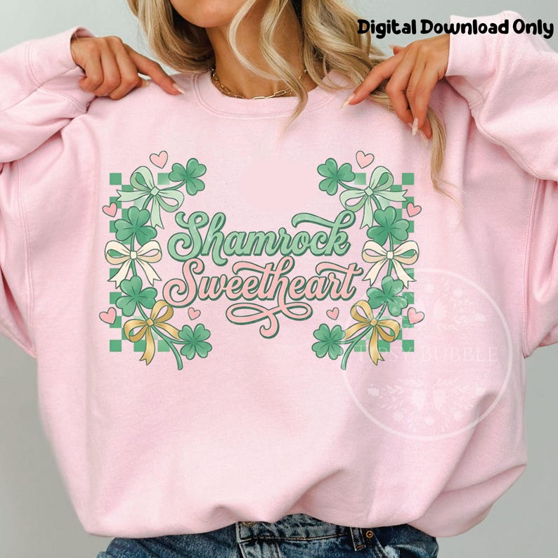 Coquette St. Patrick's Day PNG, Girls St. Patrick's Day Shirt Design, Checkered St. Patrick's Day Sublimation File, Shamrock PNG