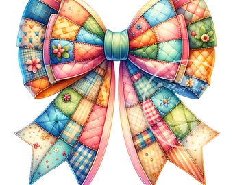 Floral Coquette Bow PNG Sublimation Files Watercolor Bow PNG, Colorful Coquette PNG, Coquette Plaid Png, Commercial Use, Digital Downloads