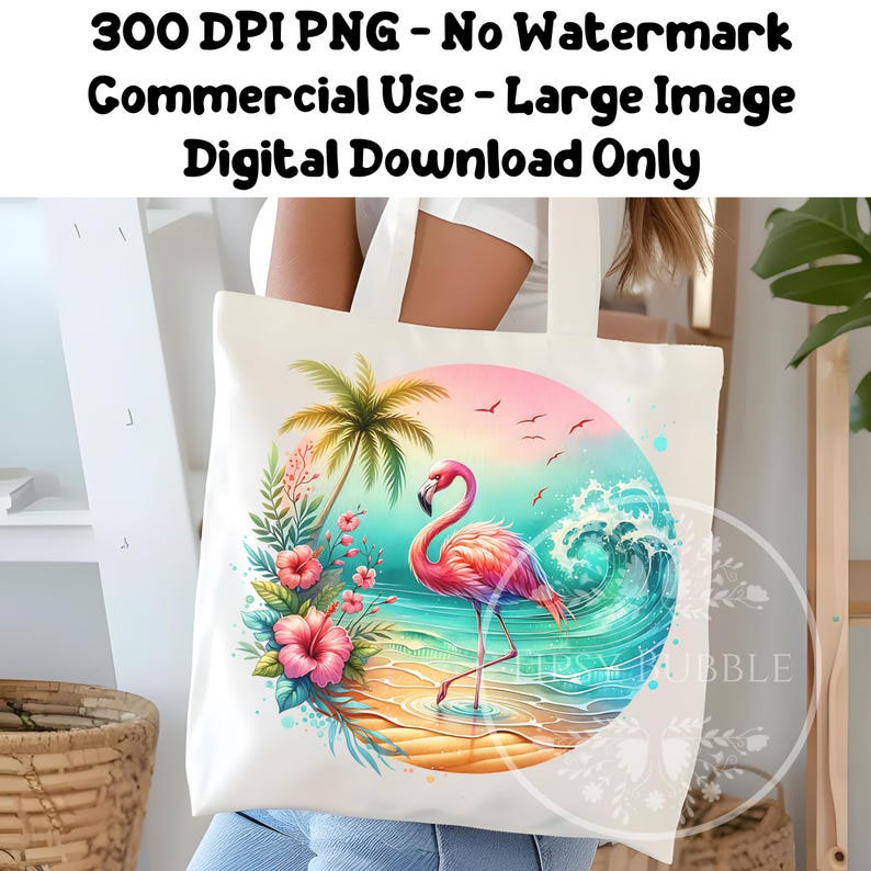Tropical Flamingo PNG, Tropical Summer PNG, Summer Sublimation File, Girls Summer Shirt Designs, Floral Flamingo Clipart PNG, Commercial Use