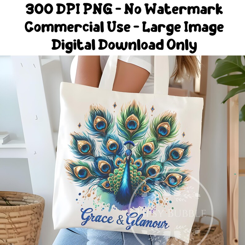 Peacock PNG, Peacock Clipart, Peacock Shirt Design, Colorful Feather PNG, Watercolor Feather Sublimation Design, Commercial Use Digital File