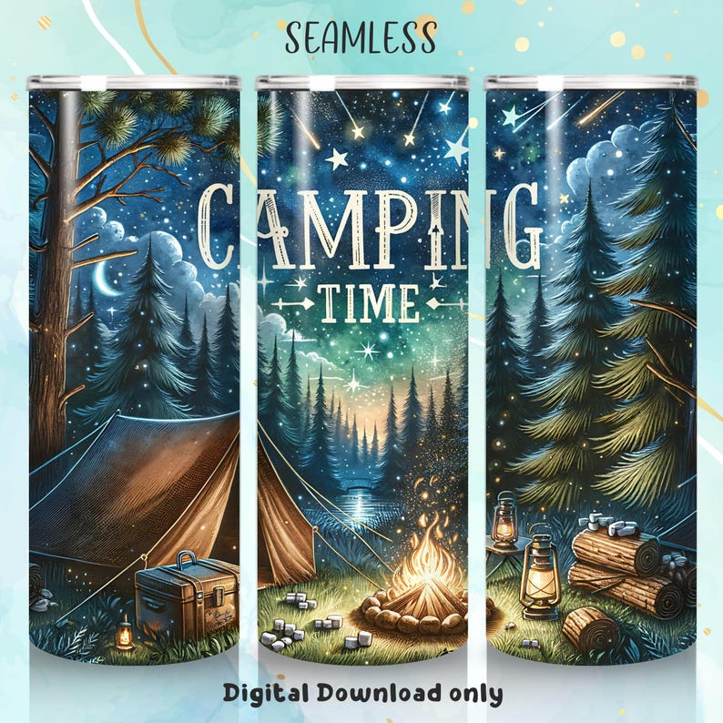 Camping Tumbler Wrap, Skinny Tumbler 20oz PNG Camping Tumbler PNG, Tumbler Sublimation, Outdoor Tumbler Wrap, Commercial Use, Digital