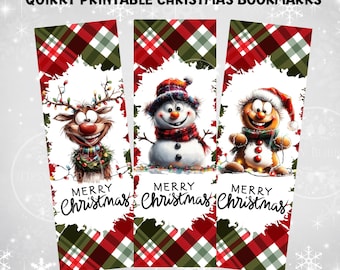Funny Christmas Bookmark Printables, Quirky Christmas, Christmas Printable,  Book Club,  Scrapbook, Sublimation Designs, Bookmark Sheet PNG