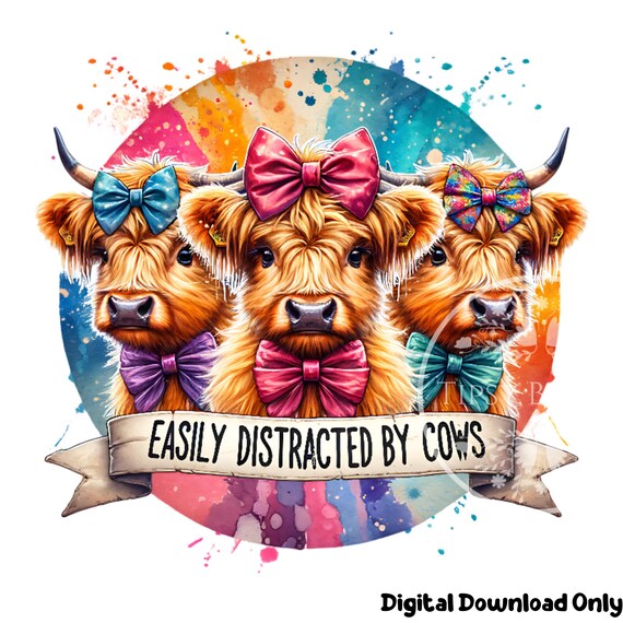 Coquette Cow PNG: Funny Highland Cow Shirt Design (Digital Download)