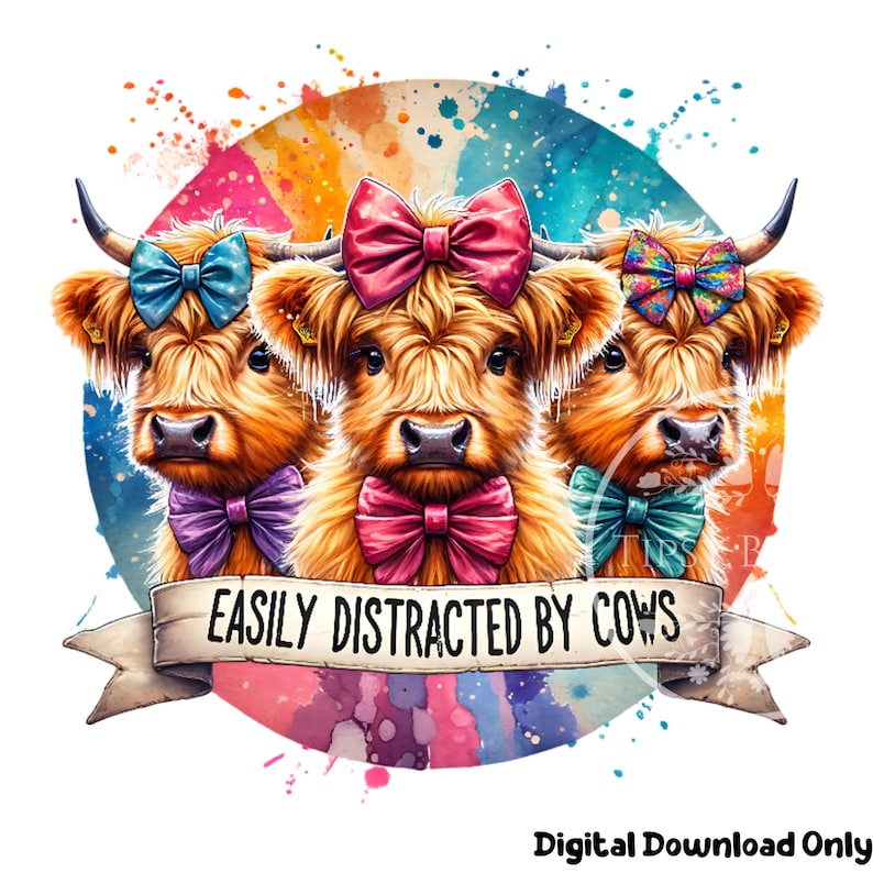 Coquette Cow PNG, Funny Cow Shirt Designs Sublimation File, Highland Cow PNG, Cute Cow Coquette Bow PNG, Commercial Use, Digital Downloads