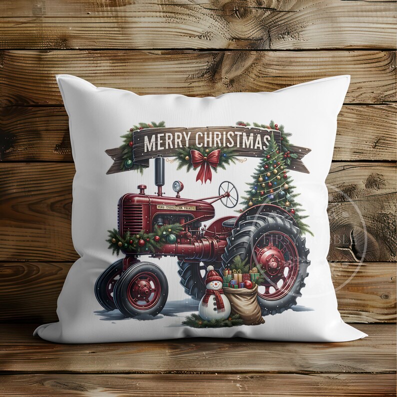 Christmas Tractor PNG, Christmas Truck, Country Christmas Clipart, Christmas Shirt Design, Holiday Tractor, Vintage Christmas, Sublimation