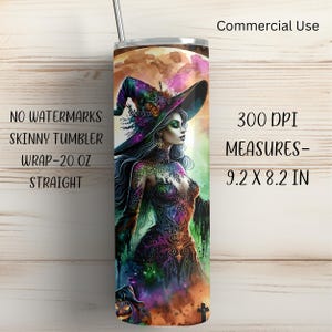 Witch Tumbler Wrap, Skinny Tumbler Wrap, Tumbler Sublimation, Faux Glitter Png, Witchy Tumbler PNG, Halloween Sublimation, Commercial Use