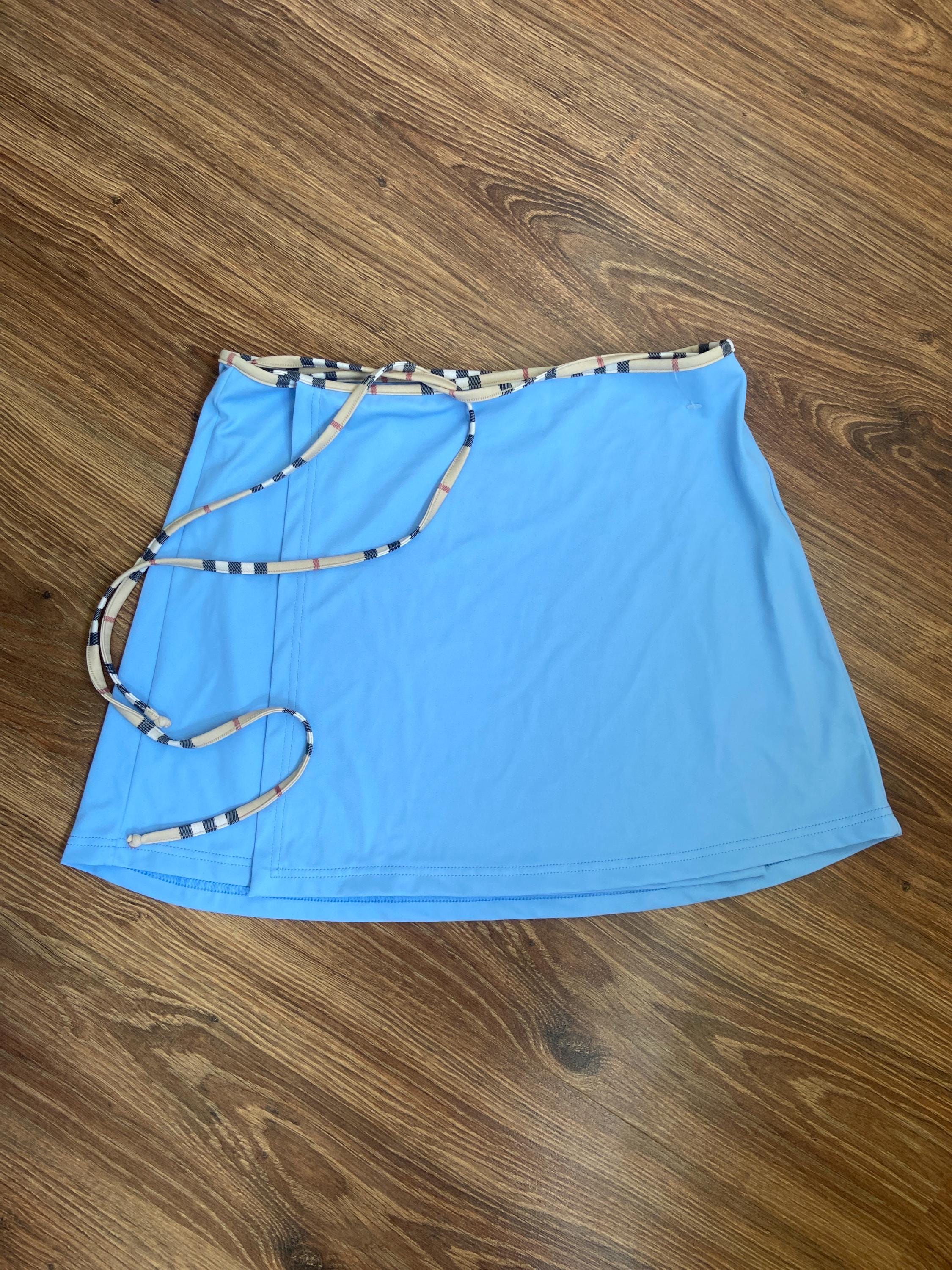 Vintage Burberry London Blue Swim Cover-Up Skirt