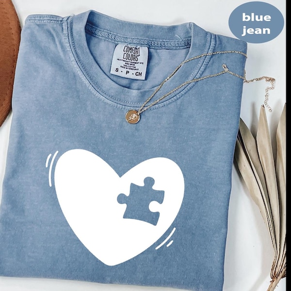 Comfort Colors® Puzzle Heart Mom and Daughter/Son Matching Shirt, Missing Piece Tee