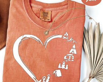 Comfort Colors Camping Heart T-Shirt: Nature Lover Tee