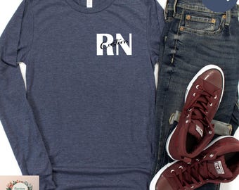 Camisa de manga larga de enfermera personalizada: Camiseta personalizada de vida de enfermera