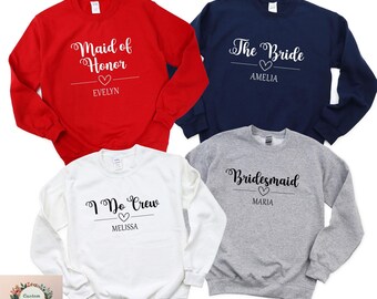 Personalized Bachelorette Party Sweatshirt: Bridal Party Matching Hoodies