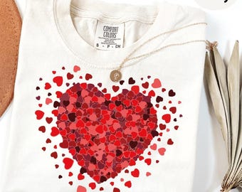 Comfort Colors® Valentines Day Red Heart Shirt, Valentine Heart Tee, Cute Valentine Shirt, Valentines Day Gift, Couples matching Shirt