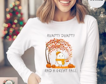 Camiseta de manga larga de otoño Humpty Dumpty: una prenda cómoda para el otoño.
