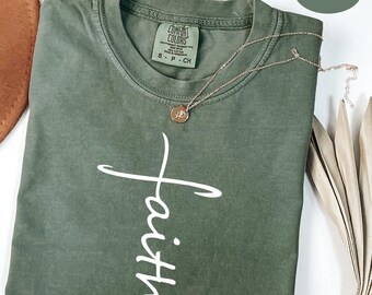 Comfort Colors Faith Cross Shirt: Christian Heavyweight Cotton Tee