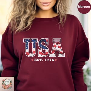 USA Est. 1776 Sweatshirt: Patriotic Fourth of July Hoodie